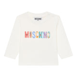 Moschino Shirt Girocollo tinta unita con Logo Bianco per Neonato M5O00RN BIANCO MOSCHINO 