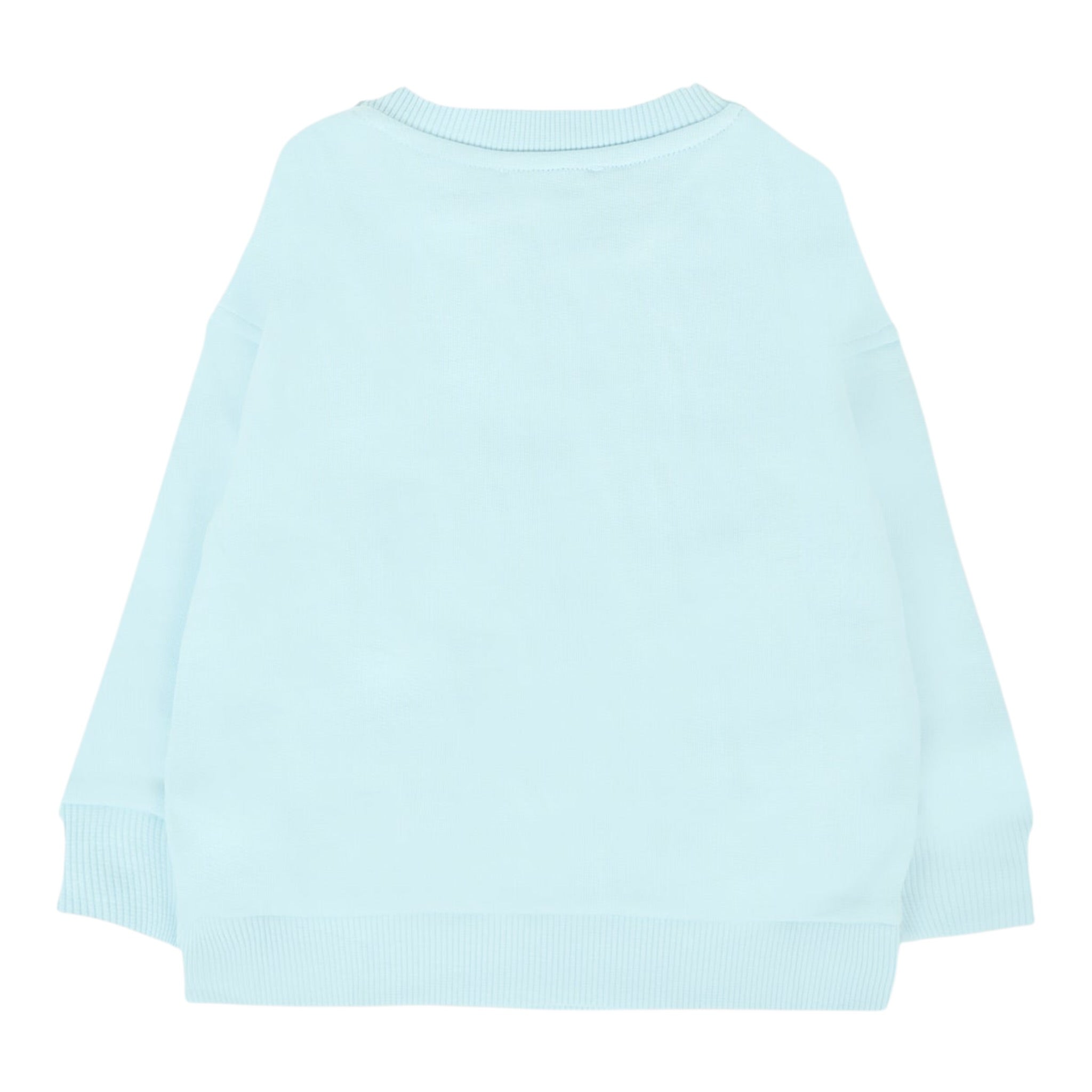 Moschino Felpa Chiusa Girocollo tinta unita con Logo Azzurro per Neonato M8F03QX AZZURRO MOSCHINO 
