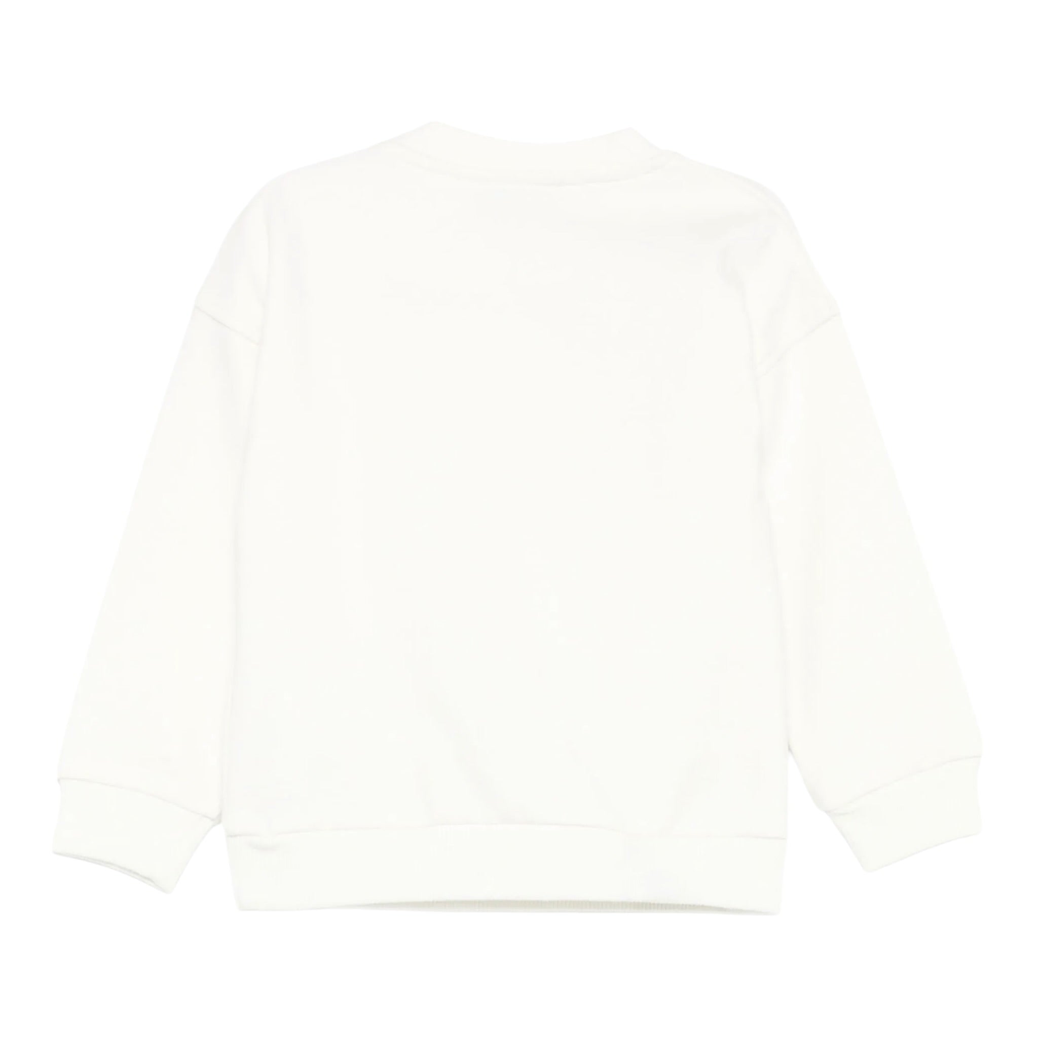 Moschino Felpa Chiusa Girocollo tinta unita con Logo Panna per Neonato M8F03QXX PANNA MOSCHINO 
