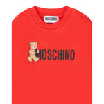 Moschino Felpa Chiusa Girocollo tinta unita con Logo Rosso per Neonato M8F03QXX ROSSO MOSCHINO 