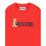 Moschino Felpa Chiusa Girocollo tinta unita con Logo Rosso per Neonato M8F03QXX ROSSO MOSCHINO 
