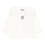 Moschino Shirt Girocollo tinta unita con Logo Panna per Bambina M9000R PANNA MOSCHINO 