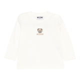 Moschino Shirt Girocollo tinta unita con Logo Panna per Bambina M9000R PANNA MOSCHINO 