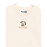 Moschino Shirt Girocollo tinta unita con Logo Beige per Bambino M9O00RJ BEIGE MOSCHINO 