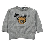 Moschino Maglia Girocollo tinta unita con Logo Grigio per Neonato M9W00J GRIGIO MOSCHINO 