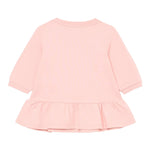 Moschino Abito Manica Lunga tinta unita con Logo Rosa per Neonata MAV0BK ROSA MOSCHINO 