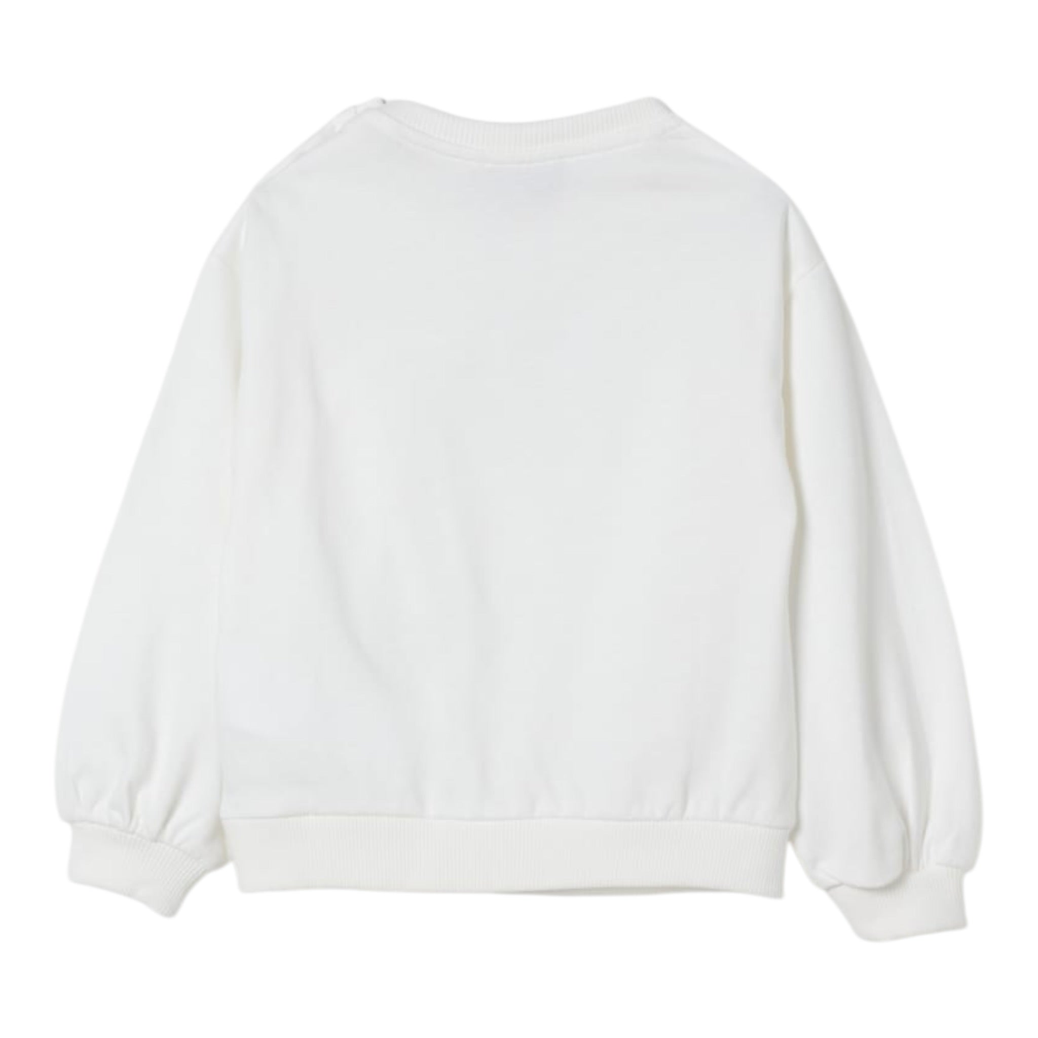 Moschino Felpa Chiusa Girocollo tinta unita con Stampa Panna per Neonata MDF033 PANNA MOSCHINO 