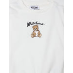 Moschino Felpa Chiusa Girocollo tinta unita con Stampa Panna per Neonata MDF033 PANNA MOSCHINO 