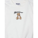 Moschino Felpa Chiusa Girocollo tinta unita con Stampa Panna per Neonata MDF033 PANNA MOSCHINO 