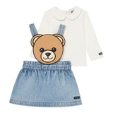 Moschino Completo 2 Pezzi Shirt-Salopette Azzurro per Bambina MDK039J AZZURRO MOSCHINO 