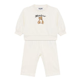 Moschino Completo 2 Pezzi Felpa-Pantalon tinta unita Bianco per Neonata MDK03D BIANCO MOSCHINO 