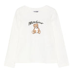 Moschino Shirt Girocollo tinta unita con Logo Bianco per Bambina MDO00UJ BIANCO MOSCHINO 