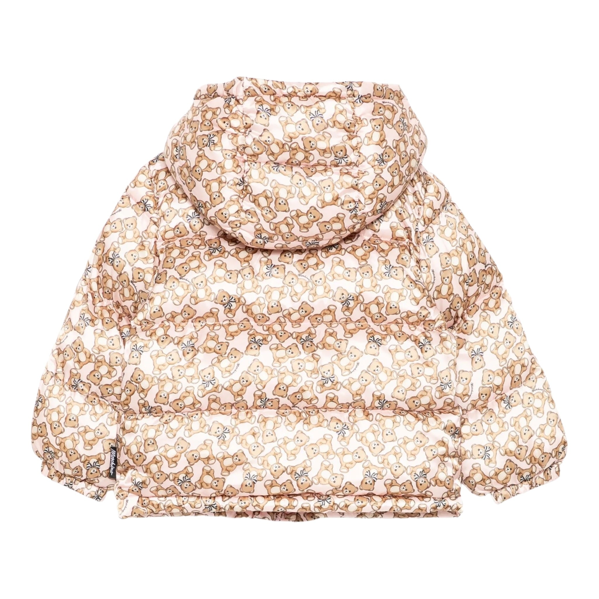 Moschino Giubbino tinta unita con Cappuccio E Stampe Rosa per Neonata MDS02JX ROSA MOSCHINO 