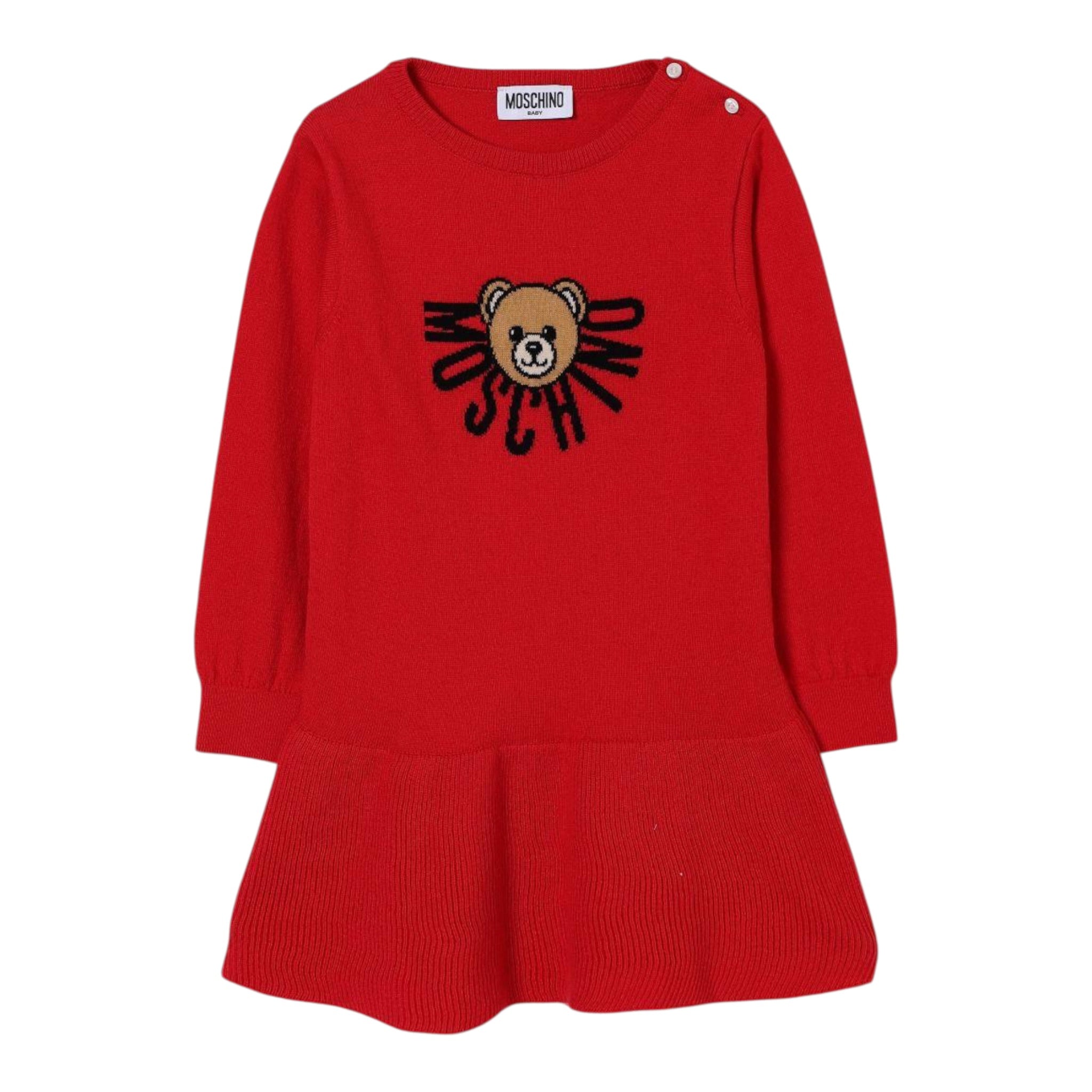Moschino Abiti Manical Unga tinta unita con Logo Rosso per Neonata MDV0CTN ROSSO MOSCHINO 