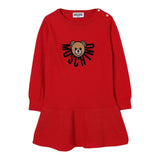 Moschino Abiti Manical Unga tinta unita con Logo Rosso per Bambina MDV0CT ROSSO MOSCHINO 