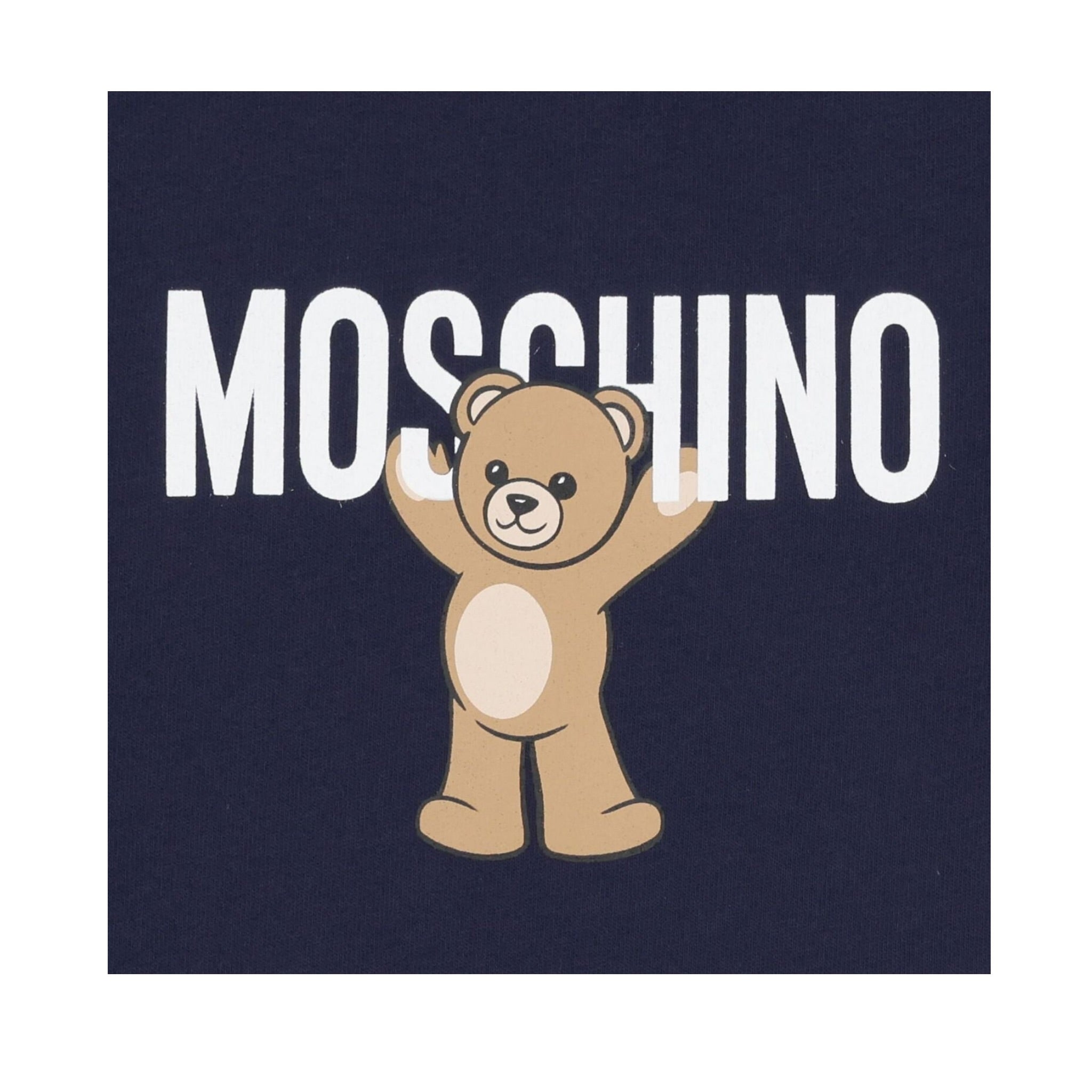 Moschino Abito Girocollo tinta unita con Logo Blu per Bambina MDV0CVXJ BLU MOSCHINO 