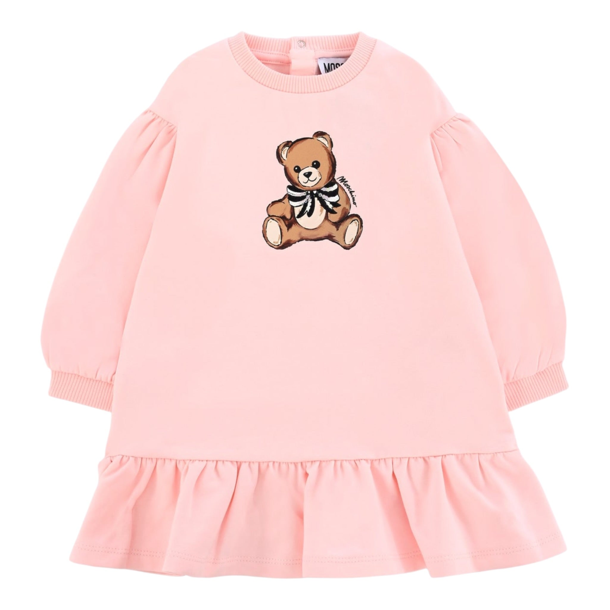 Moschino Abito Girocollo tinta unita Rosa per Neonata MDV0CWXX ROSA MOSCHINO 
