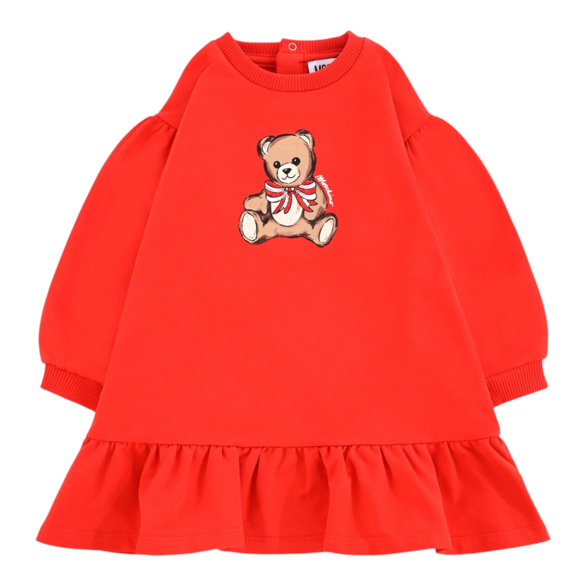 Moschino Abito Girocollo tinta unita Rosso per Neonata MDV0CWXX ROSSO MOSCHINO 