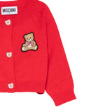 Moschino Cardigan tinta unita con Orso Rosso per Neonata MDW015N ROSSO MOSCHINO 