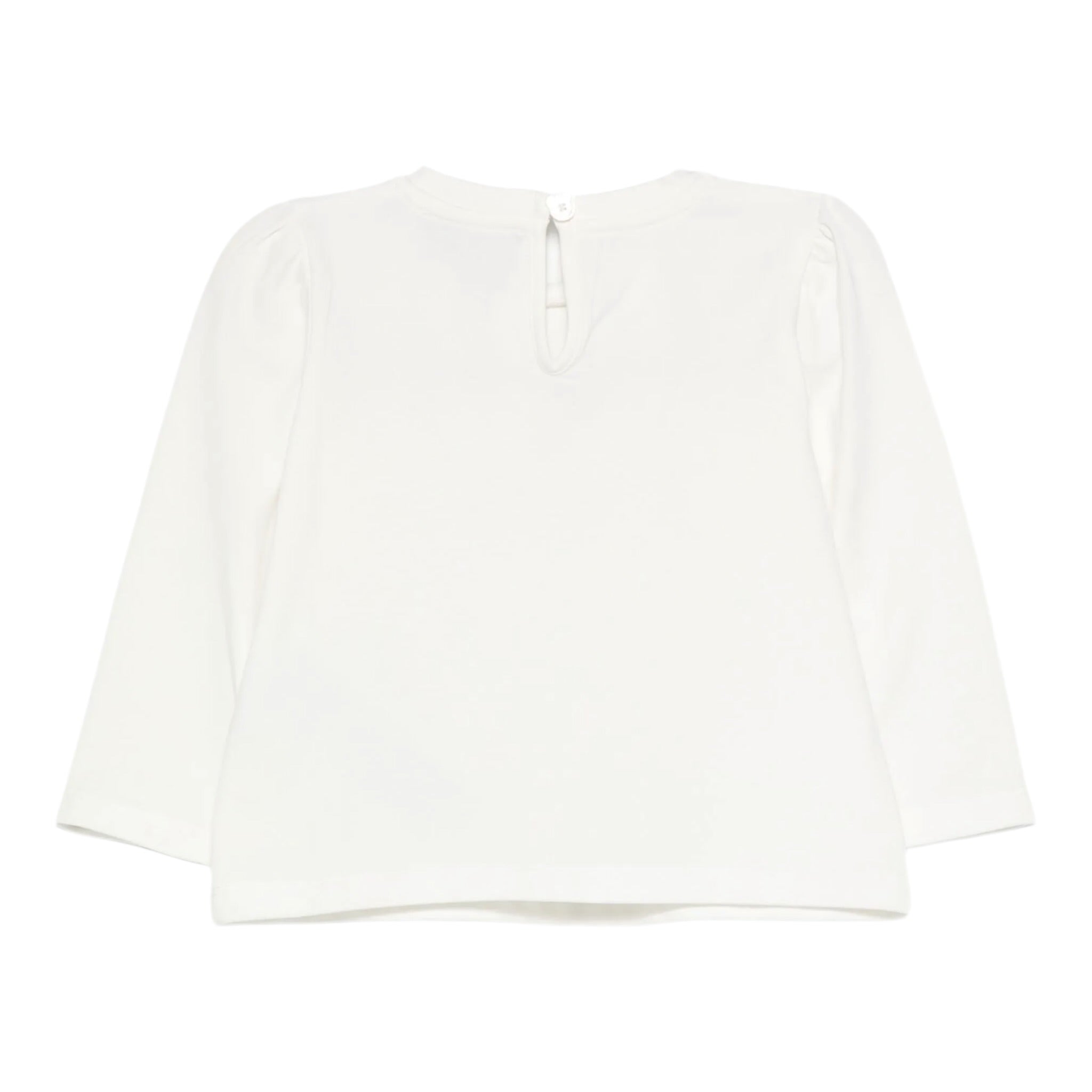 Moschino Shirt Girocollo tinta unita con Stampa Bianco per Neonata MEO001 BIANCO MOSCHINO 