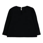 Moschino Shirt Girocollo tinta unita con Stampa Nero per Bambina MEO001JXXXX NERO MOSCHINO 