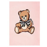 Moschino Felpa Chiusa Girocollo tinta unita con Stampa Rosa per Bambina MFF02KJ ROSA MOSCHINO 