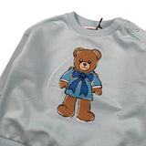 Moschino Felpa tinta unita Girocollo con Stampa Azzurro per Neonato MMF06H AZZURRO MOSCHINO 