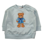 Moschino Felpa tinta unita Girocollo con Stampa Azzurro per Neonato MMF06H AZZURRO MOSCHINO 