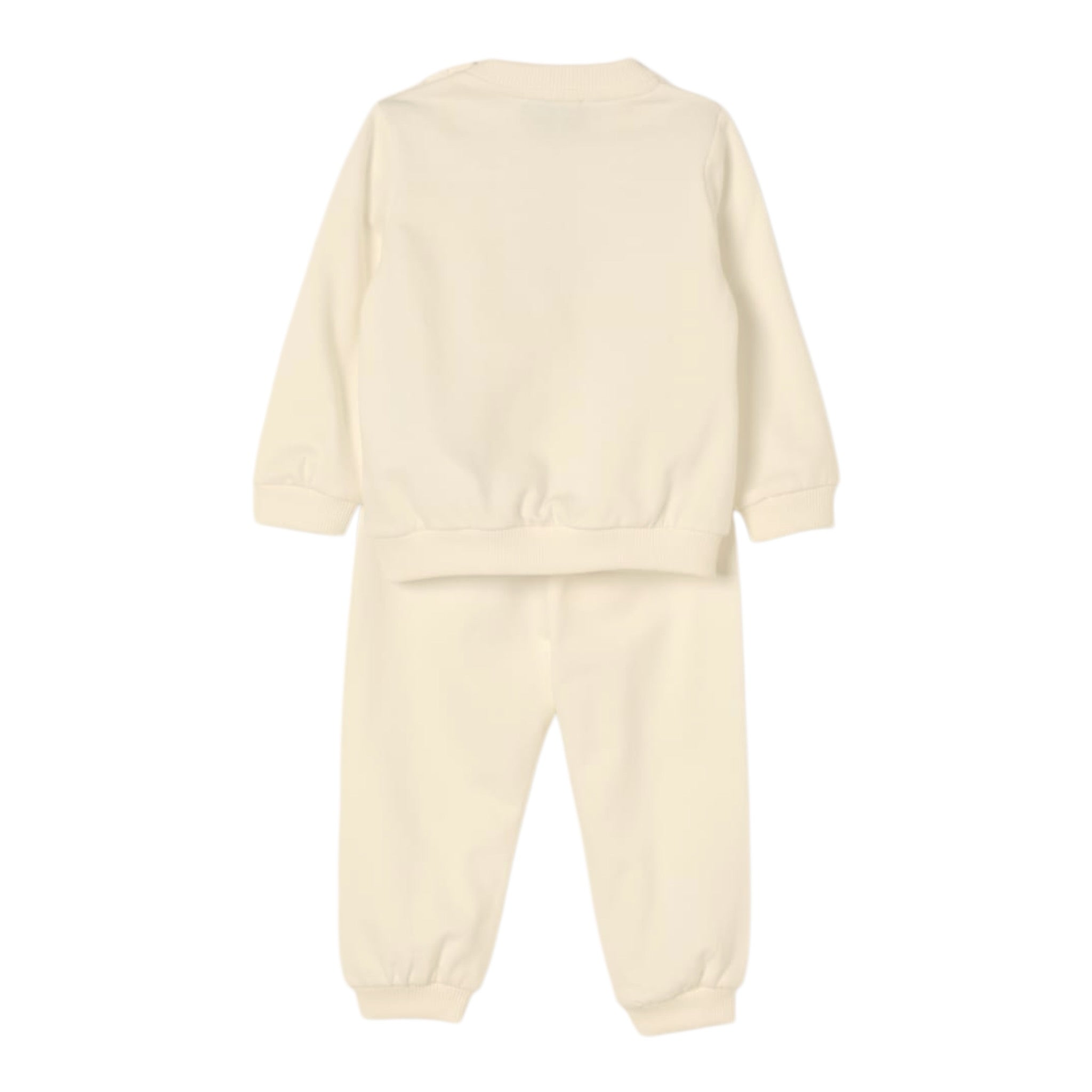 Moschino Completo 2 Pezzi Felpa-Pantalone tinta unita Beige per Neonato MMK05E BEIGE MOSCHINO 