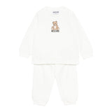 Moschino Completo 2 Pezzi Felpa-Pantalone tinta unita Panna per Bambino MMK05EJXX PANNA MOSCHINO 