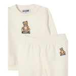 Moschino Completo 2 Pezzi Felpa-Pantalone tinta unita Beige per Neonato MMK05EX BEIGE MOSCHINO 