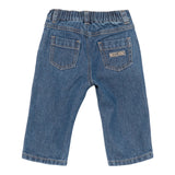 Moschino Jeans tinta unita con Elastico In Vita Blu per Bambino MMP04Z BLU MOSCHINO 