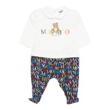 Moschino Tutina Manica Lunga Bicolore Bianco/Blu per Neonato MMY06Z BIANCO/BLU MOSCHINO 
