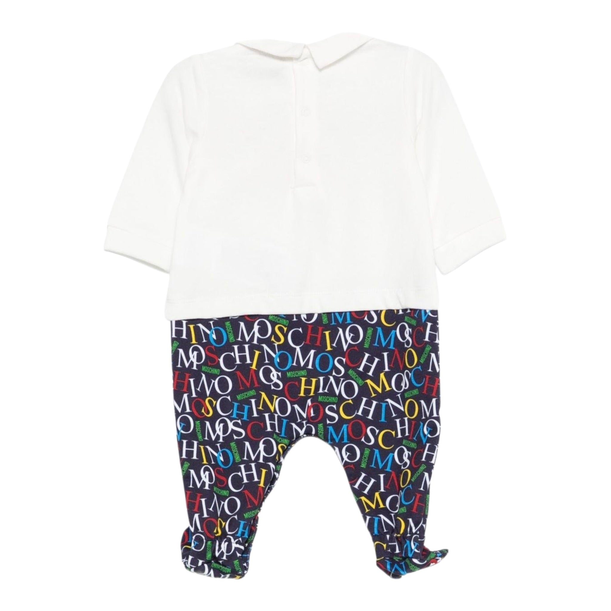 Moschino Tutina Manica Lunga Bicolore Bianco/Blu per Neonato MMY06Z BIANCO/BLU MOSCHINO 