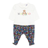 Moschino Tutina Manica Lunga Bicolore Bianco/Blu per Neonato MMY06ZX BIANCO/BLU MOSCHINO 