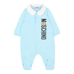 Moschino Tutina Manica Lunga tinta unita Azzurro per Neonato MMY08C AZZURRO MOSCHINO 