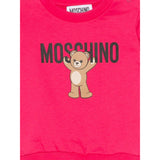 Moschino Felpa Chiusa Girocollo tinta unita con Stampa Fuxia per Neonato MNF060 FUXIA MOSCHINO 