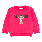 Moschino Felpa Chiusa Girocollo tinta unita con Stampa Fuxia per Neonato MNF060 FUXIA MOSCHINO 