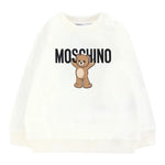 Moschino Felpa Chiusa Girocollo tinta unita con Stampa Bianco per Neonata MNF060XXX BIANCO MOSCHINO 