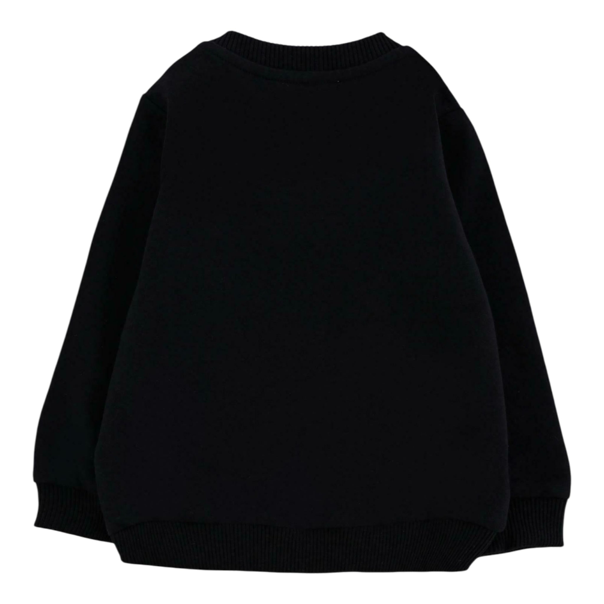 Moschino Felpa Chiusa Girocollo tinta unita con Stampa Nero per Neonato MNF060XXXXX NERO MOSCHINO 