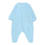 Moschino Tutina Manica Lunga tinta unita con Logo Azzurro per Neonato MNY05L AZZURRO MOSCHINO 