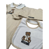 Moschino Tutina Manica Lunga con Cappello E Bavetta Beige per Neonato MNY08B BEIGE MOSCHINO 