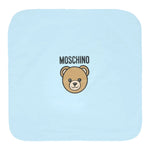Moschino Coperta tinta unita con Logo Azzurro per Neonato MQB00F AZZURRO MOSCHINO 