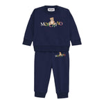 Moschino Completo 2 Pezzi Felpa-Pantalone tinta unita Blu per Bambino MRK039 BLU MOSCHINO 