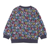 Moschino Felpa Chiusa Girocollo tinta unita con Stampe Blu per Neonato MUF060 BLU MOSCHINO 