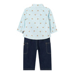 Moschino Completo 2 Pezzi Camicia-Jeans Multicolor per Bambino MUK057 MULTICOLOR MOSCHINO 
