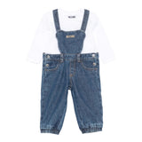 Moschino Completo 2 Shirt-Salopette Blu per Bambino MUK059J BLU MOSCHINO 
