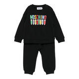 Moschino Completo 2 Pezzi Felpa-Pantalone tinta unita Nero per Neonato MUK05F NERO MOSCHINO 