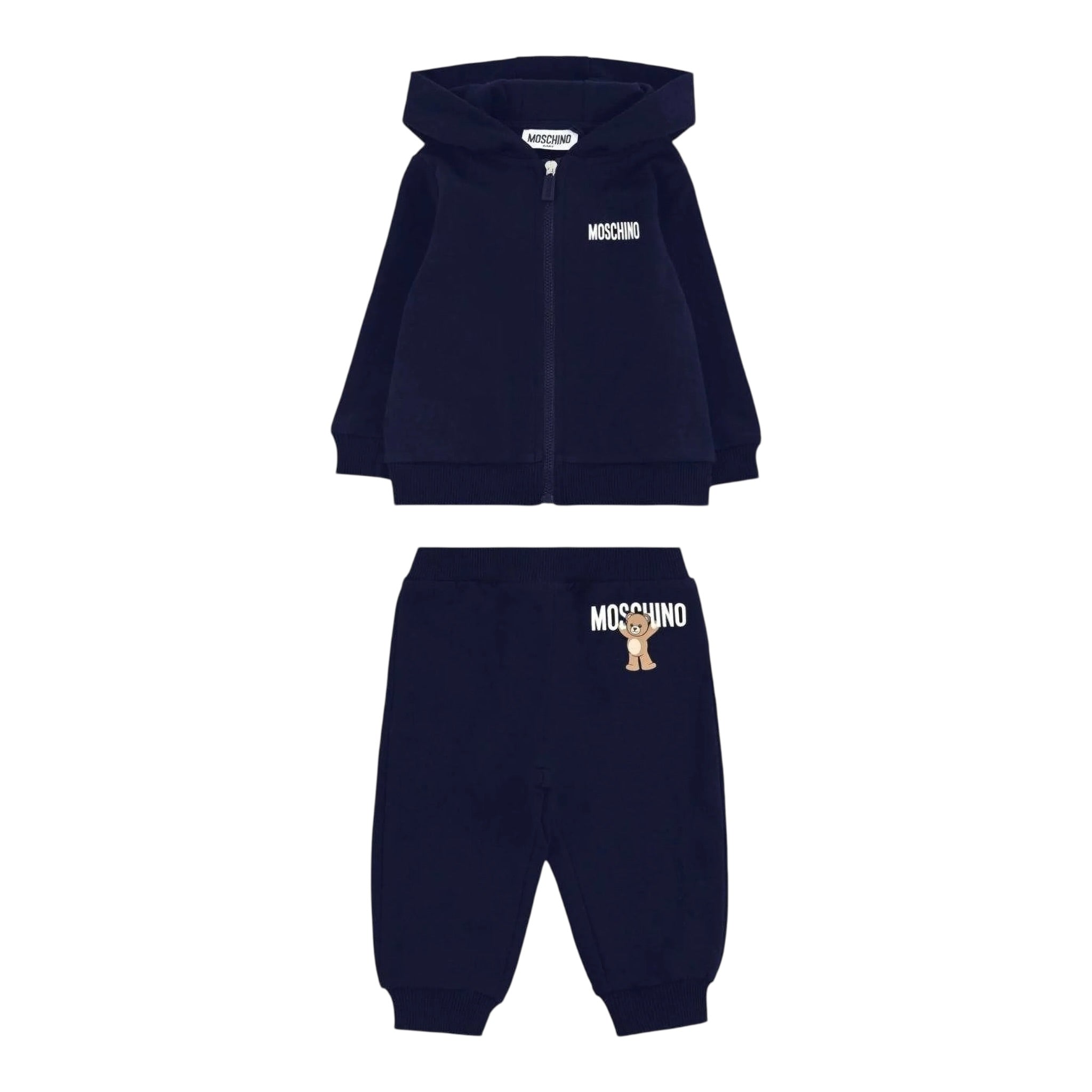 Moschino Completo 2 Pezzi Felpa-Pantalone tinta unita Blu per Neonato MUK05GO BLU MOSCHINO 