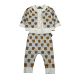 Moschino Completo 2 Pezzi Cardigan-Pantalone tinta unita Panna per Neonato MUK05P PANNA MOSCHINO 